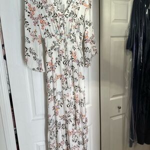 American Rag Floral Long Sleeve Dress - White and Pink